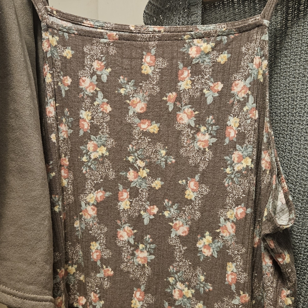 Maurices Floral Tank Top - Brown and Pink